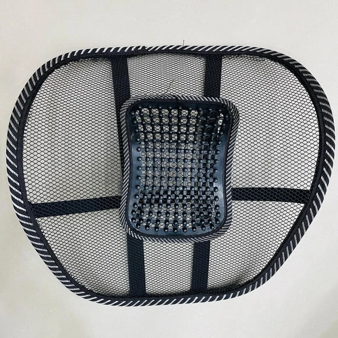Car Massage Cushion with Mesh Back Support for Lumbar Relief