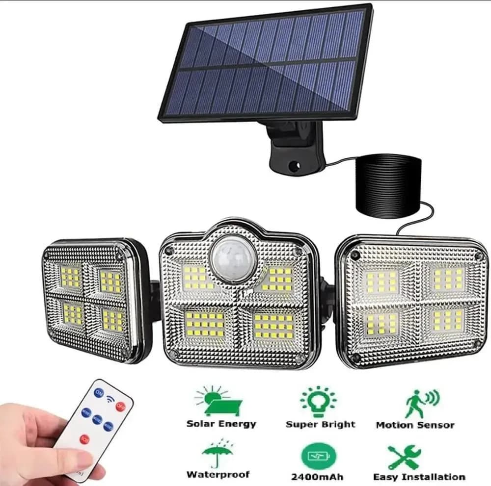 Solar-powered motion sensor LED light with waterproof 2400mAh