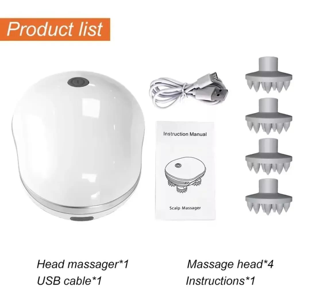 Mini Scalp Massager with Silicone Head 30°C Heat