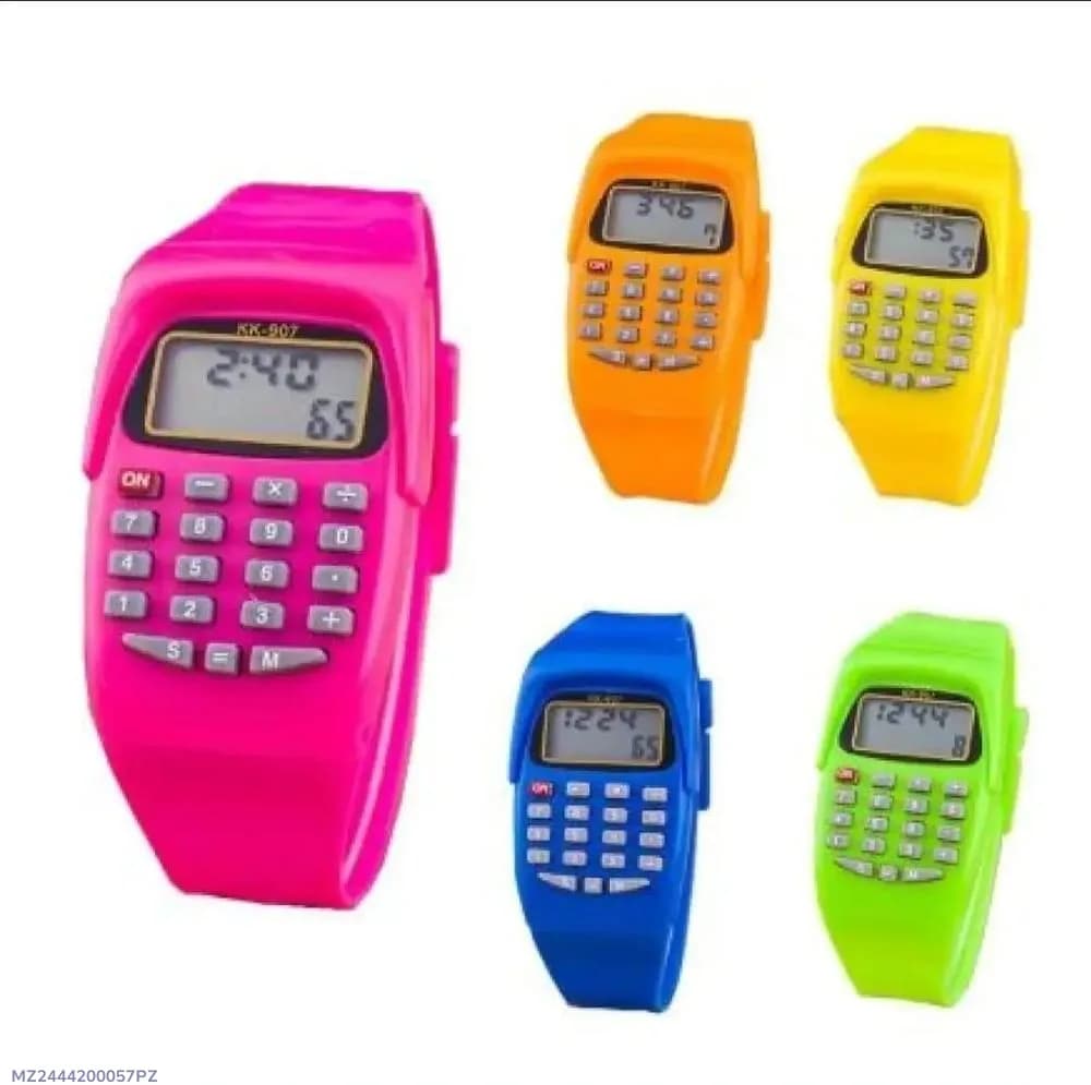 Digital Timer Watch for Boys 6" Multicolor Rubber