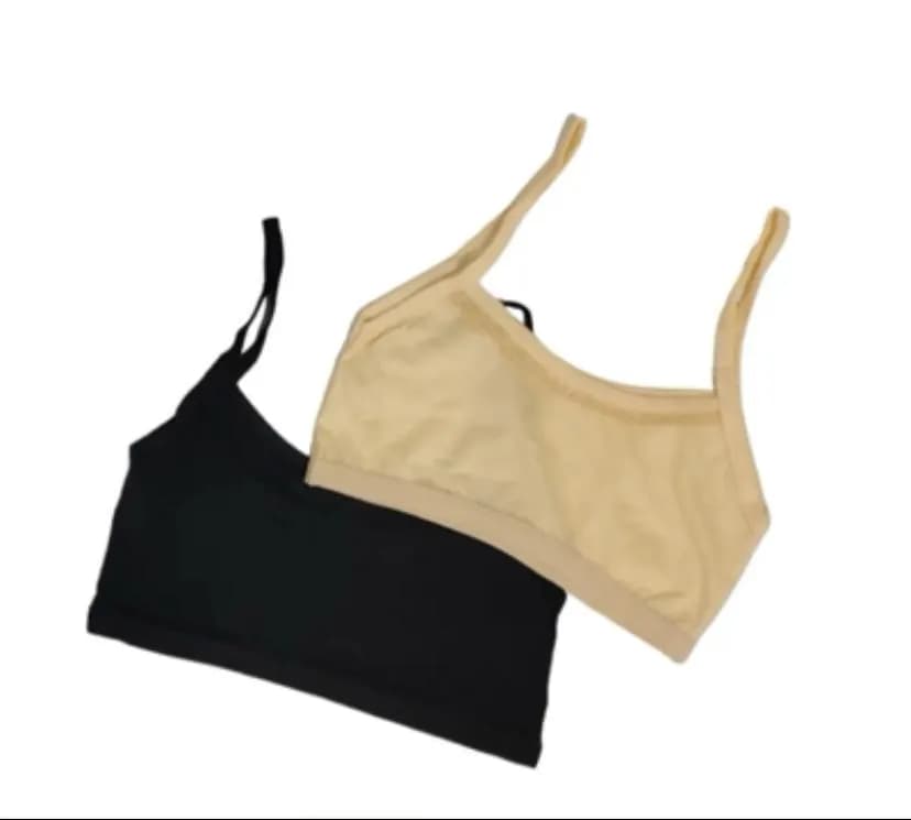 Black & Skin Polka Dot Training Bra Vest Pack of 2