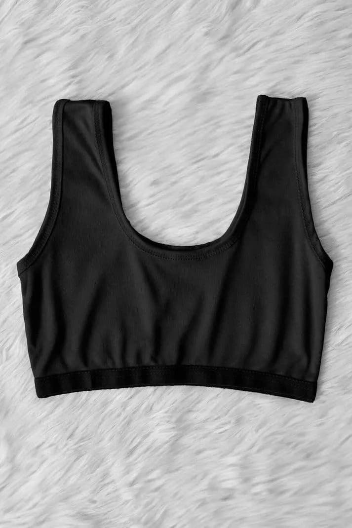 Black Jersey Non-Padded Bralette Free Size