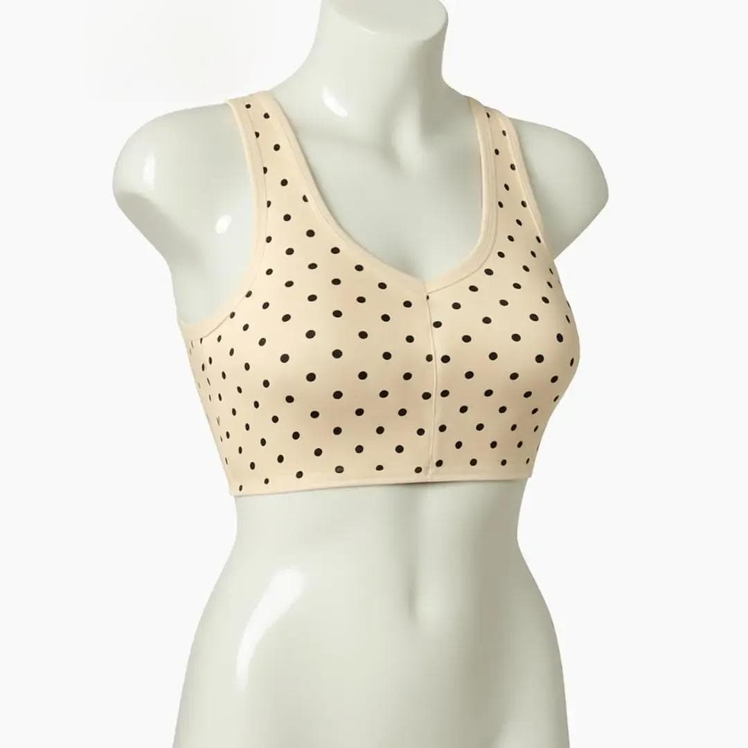 Beige Printed Jersey Bralette Free Size B