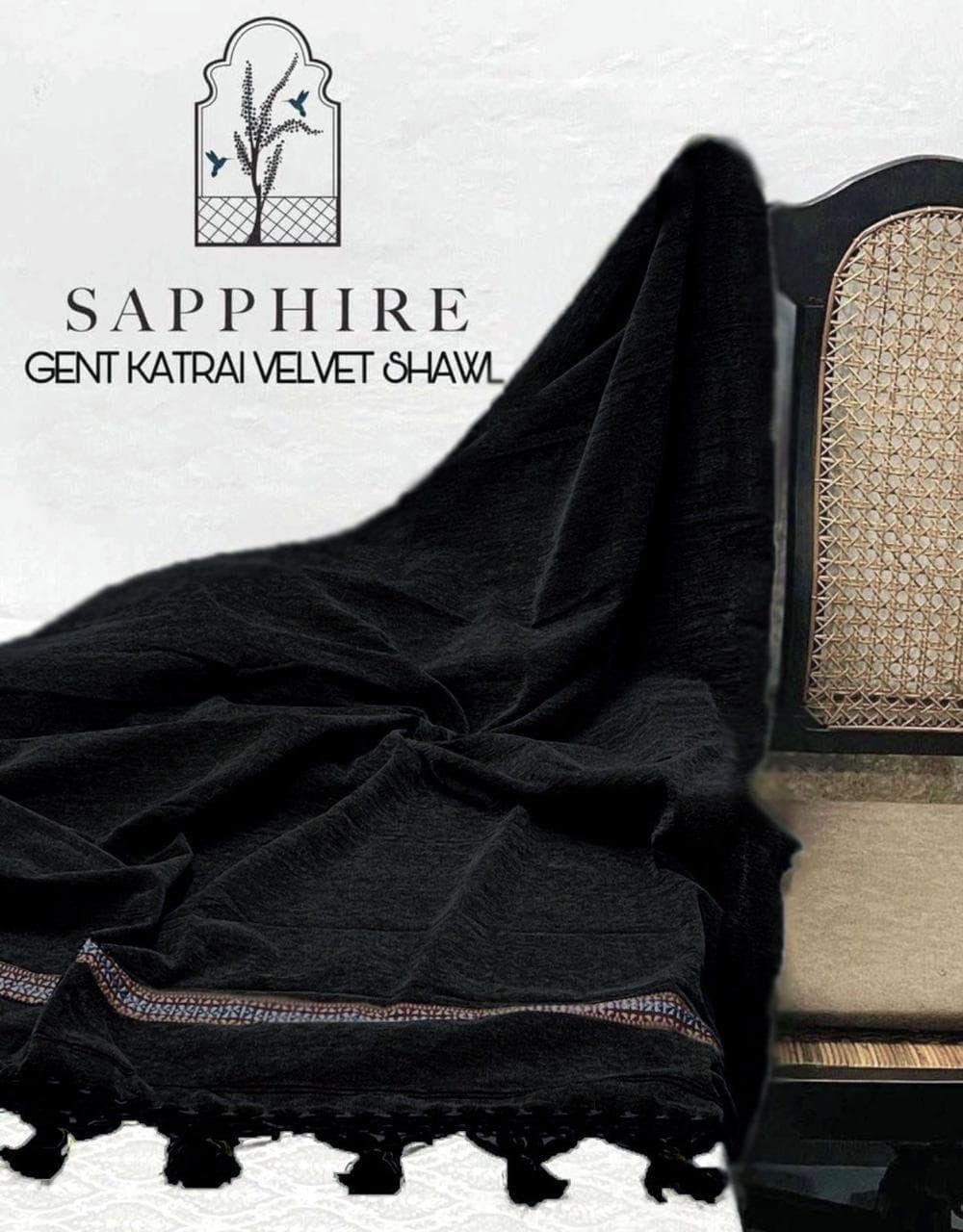 Men Velvet Shawl Black Winter Warm Formal