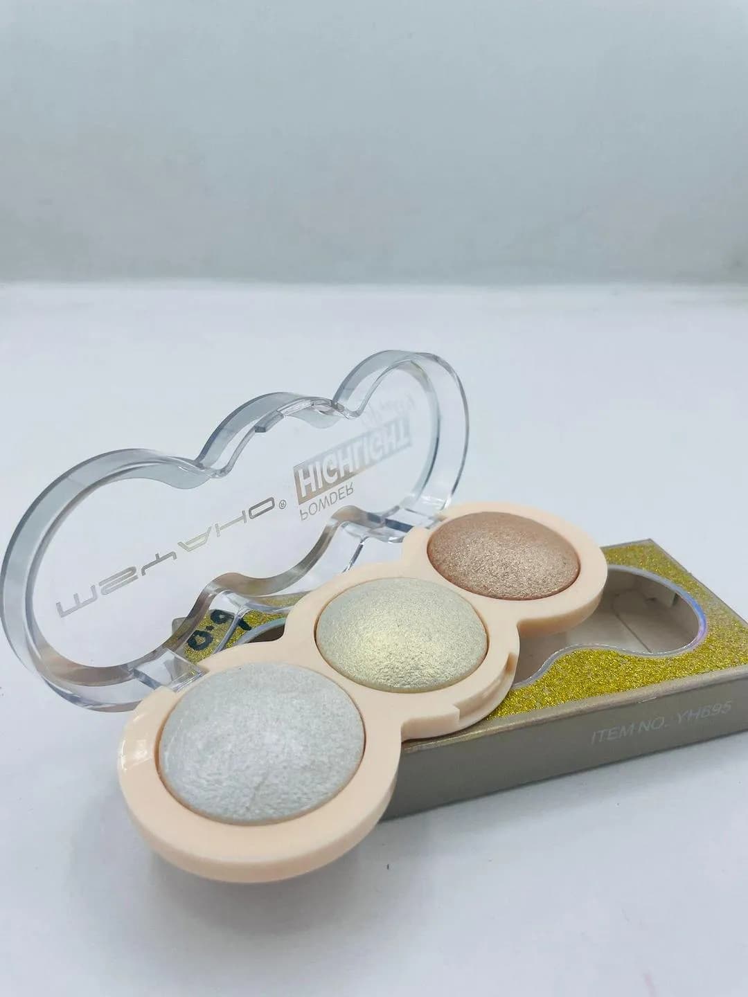 3-in-1 Glitter Highlighter & Powder Palette for Flawless Makeup