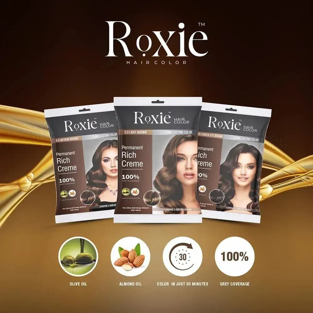 Roxie Permanent Hair Color 100% Grey Coverage Mahogany Shade