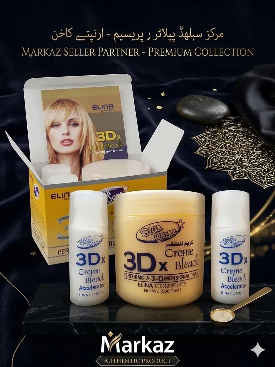 Elina 3Dx Facial Hair Bleach Kit for Brighter Skin