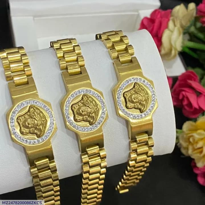 Royal Medusa Gold Bracelet for Men 12" Adjustable