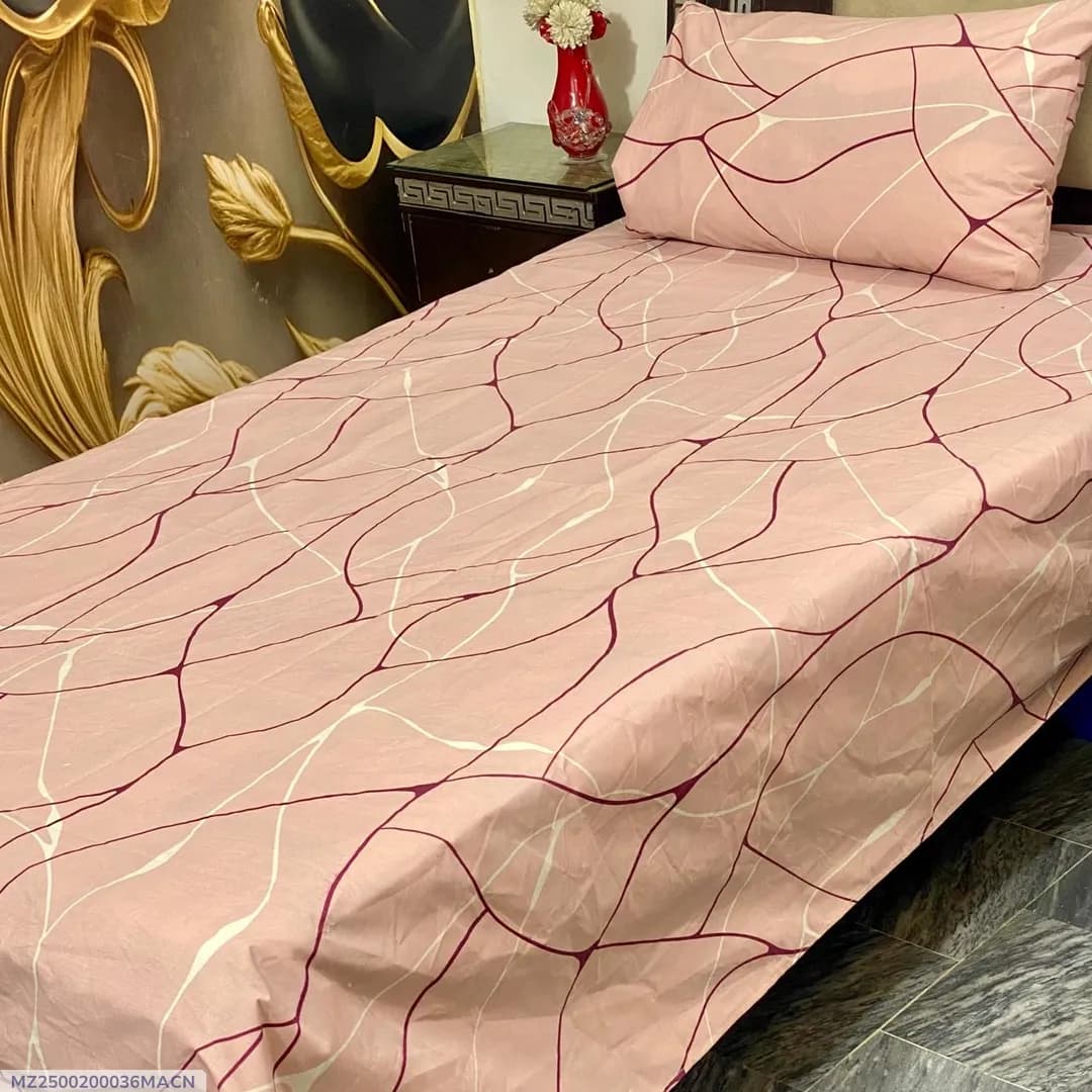4 Pcs Cotton Printed Single Bedsheet