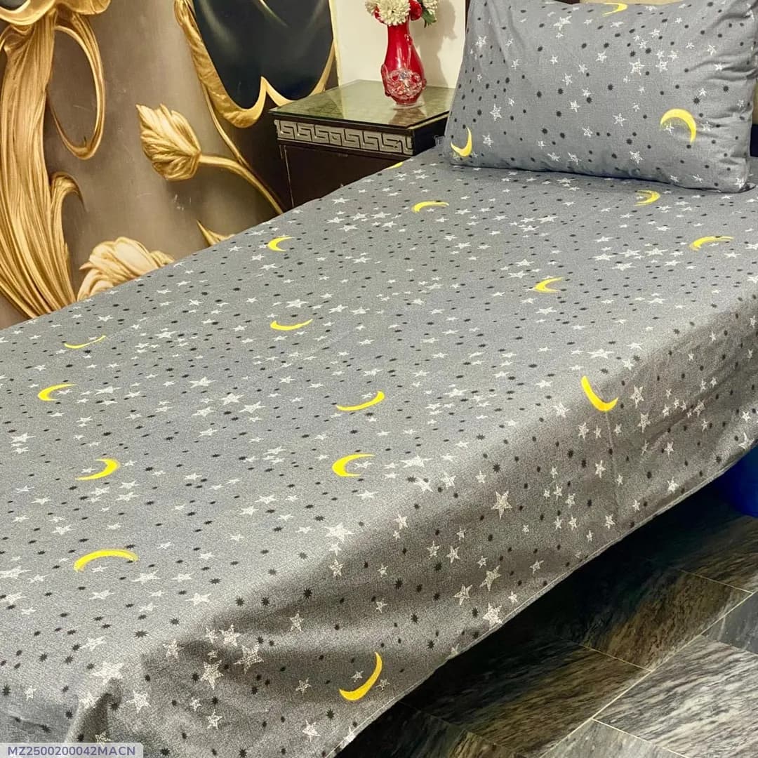 4 Pcs Cotton Printed Single Bedsheet
