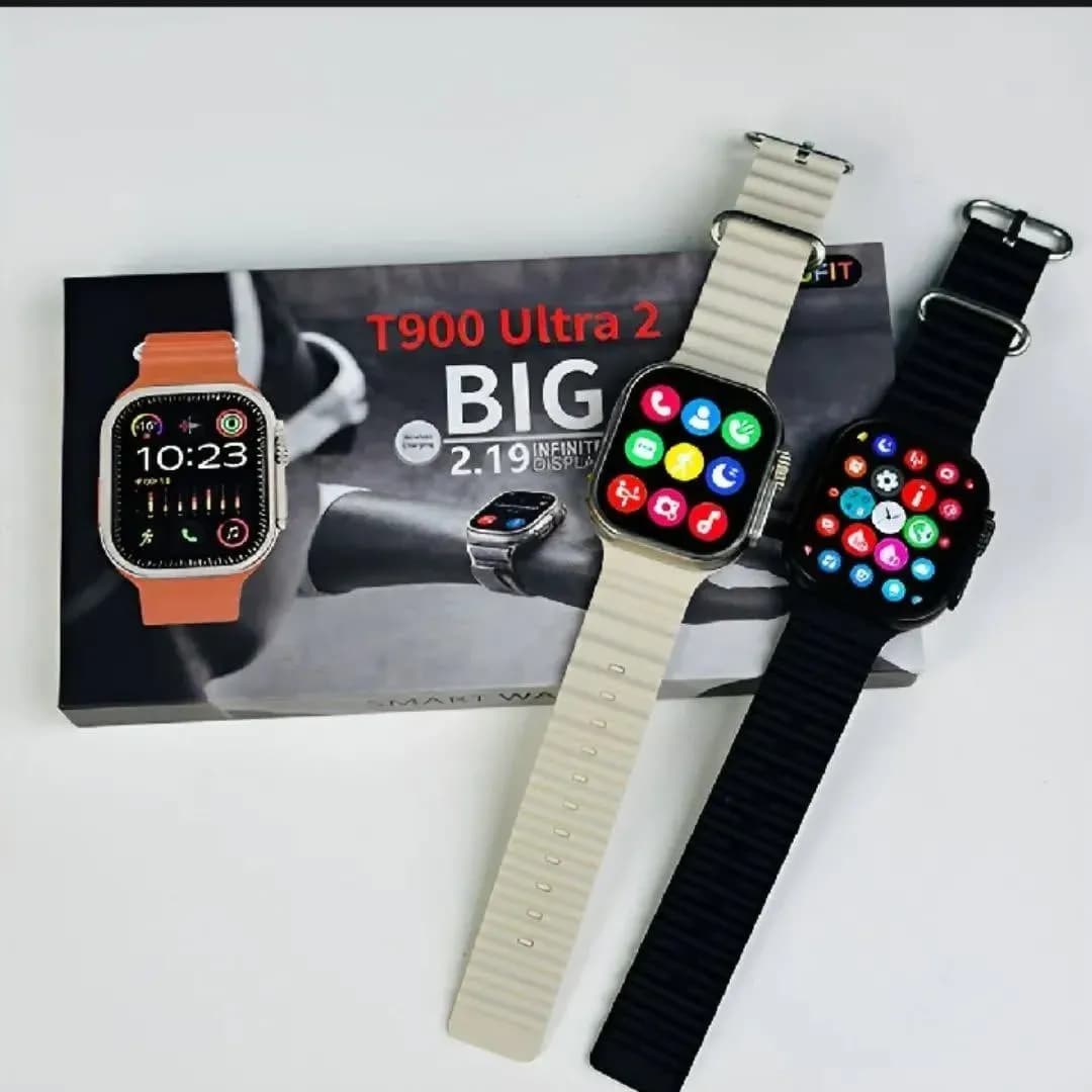 Smart Watch with Orange Strap for Men Women