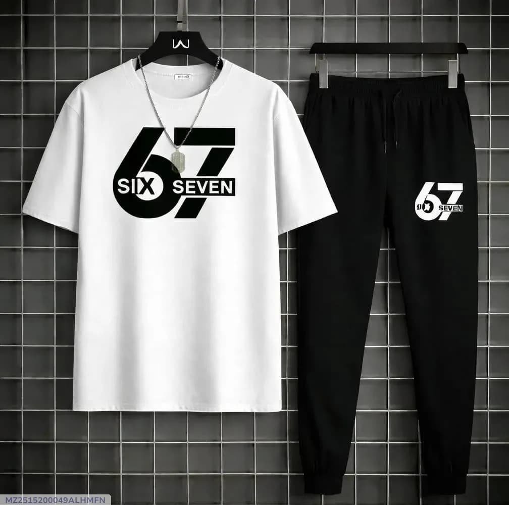 2 Pcs Men's Polyester Printed Track Suit
