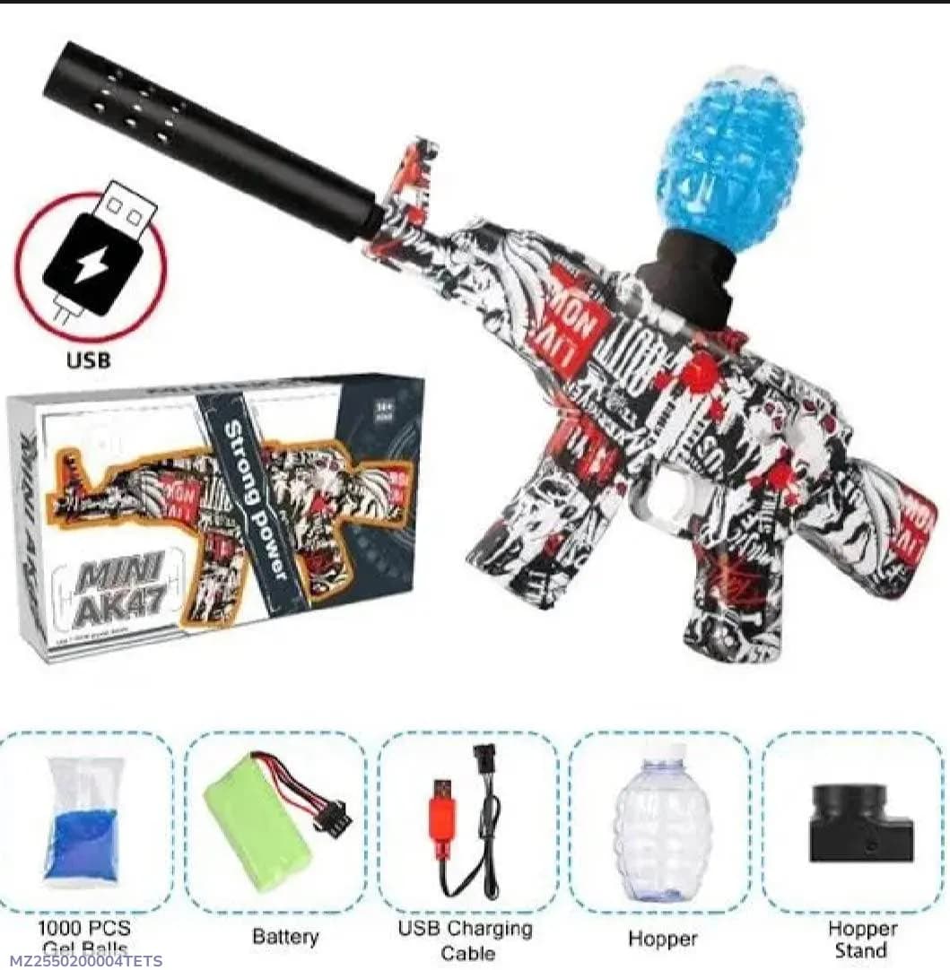 Automatic Rechargeable AK-47 Water Gel Blaster Toy Gun for Boys Girls