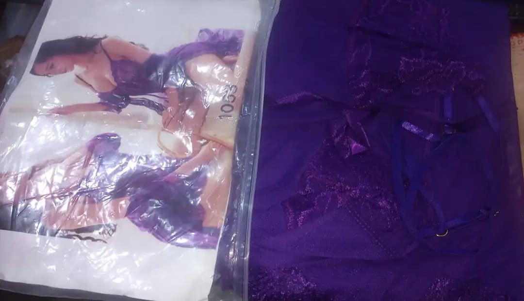 3 Pcs Women's Stitched Soft Net Lace-Work Night Suit / Bridal Nighty (Gown Inner Panty)