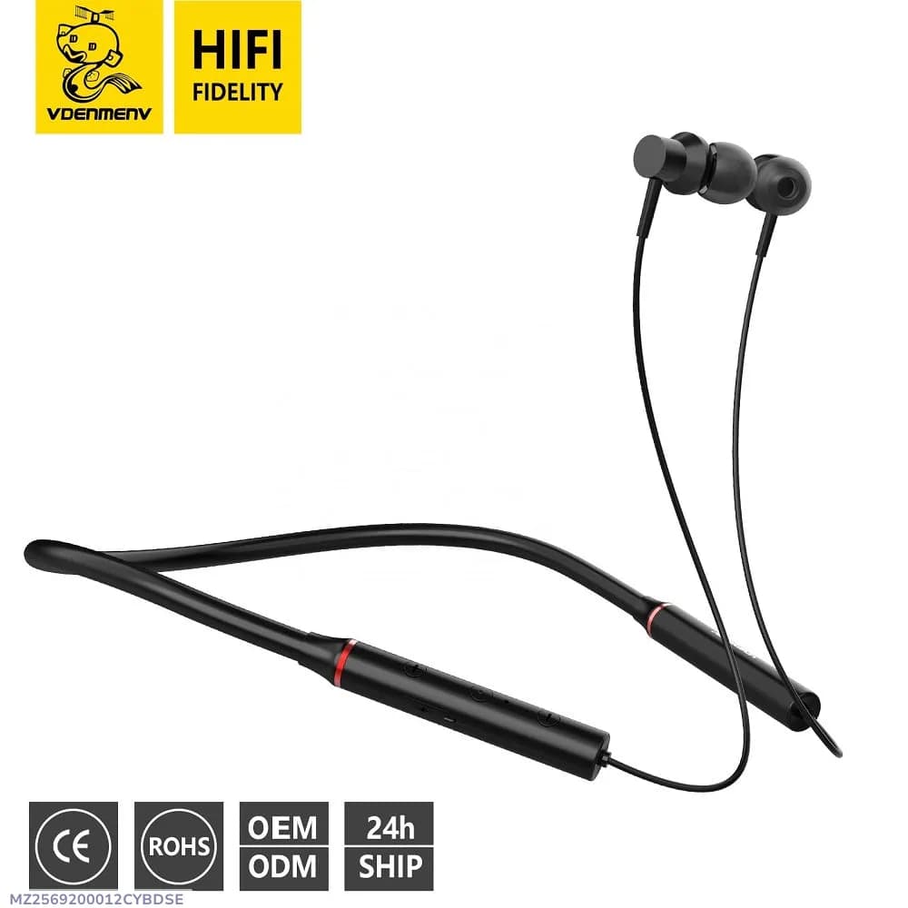 Black Wireless Neckband DL19 Sports Wireless Neckband Earphones