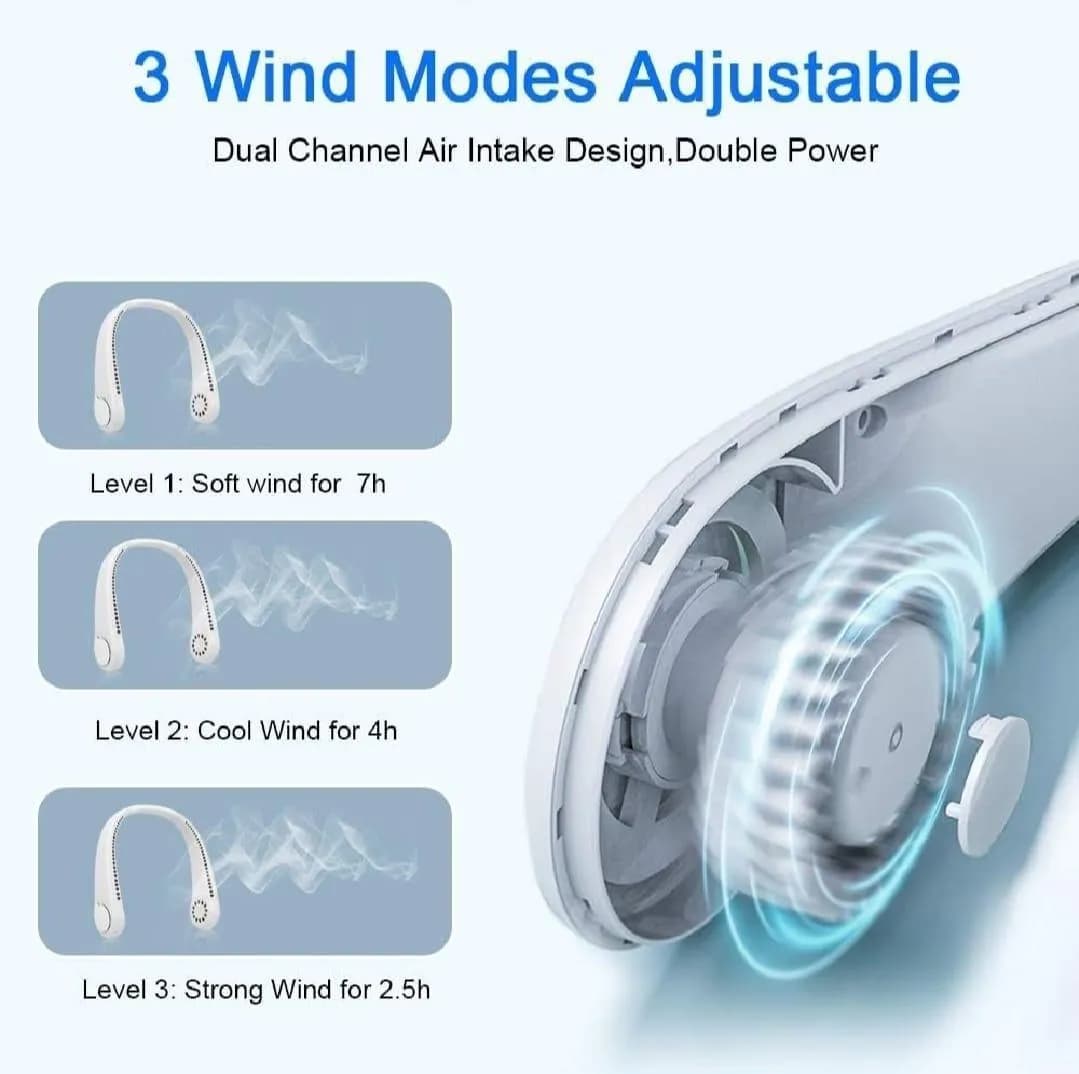 Rechargeable Neck fan 200mAh long Battery Life Foldable Neck Fan