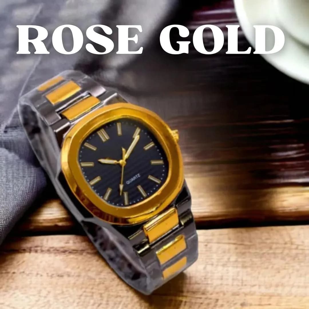 Golden Men's Quartz Watch with Chain Imported Quality Watch