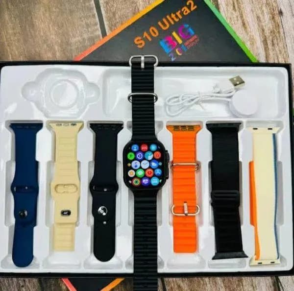 S10 Ultra Smart Watch Titanium Black Orange Blue