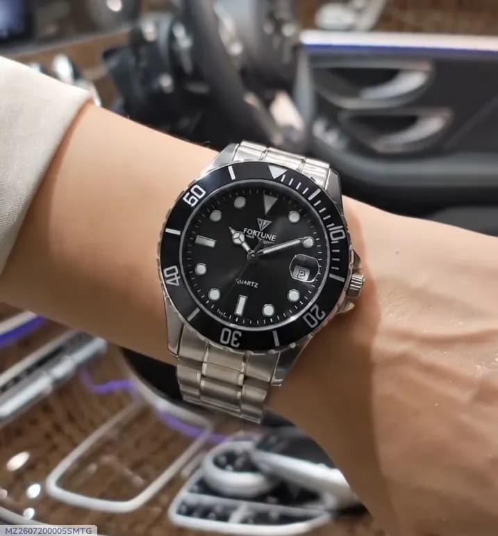 Luxury Black Bronze Watch - 1 Pc for Men | Water Resistant & Comfortable Daily Wear