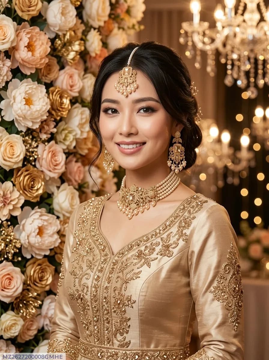 Bridal Gold Plated Crystal Choker Set