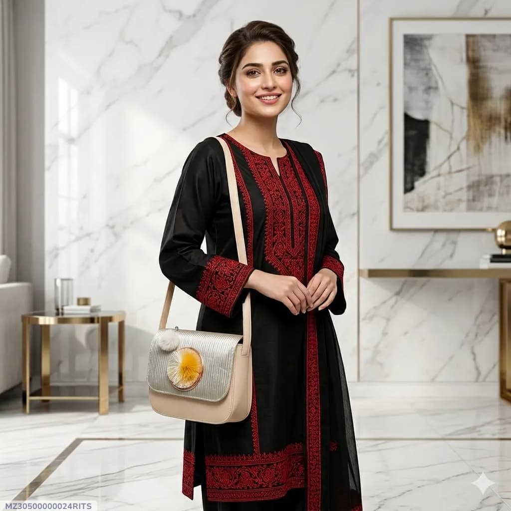 Elegant Blossom Crossbody Bag With Long Strap