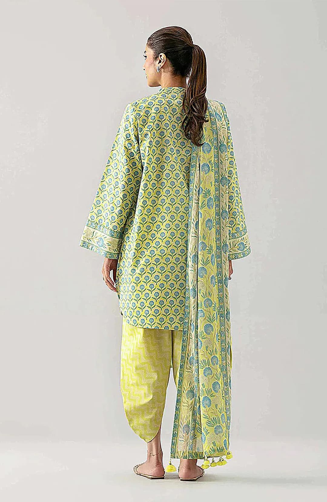 Yellow Printed 3-Piece Lawn Suit Set