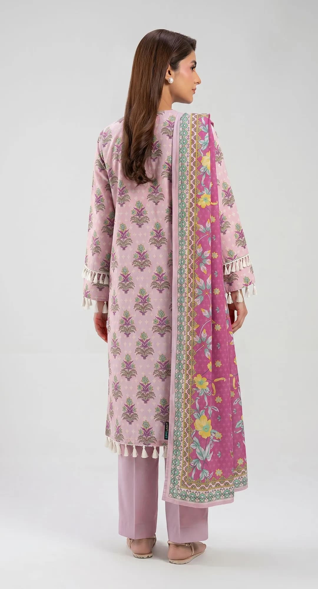 Pink Printed 3-Piece Lawn Suit with Dupatta