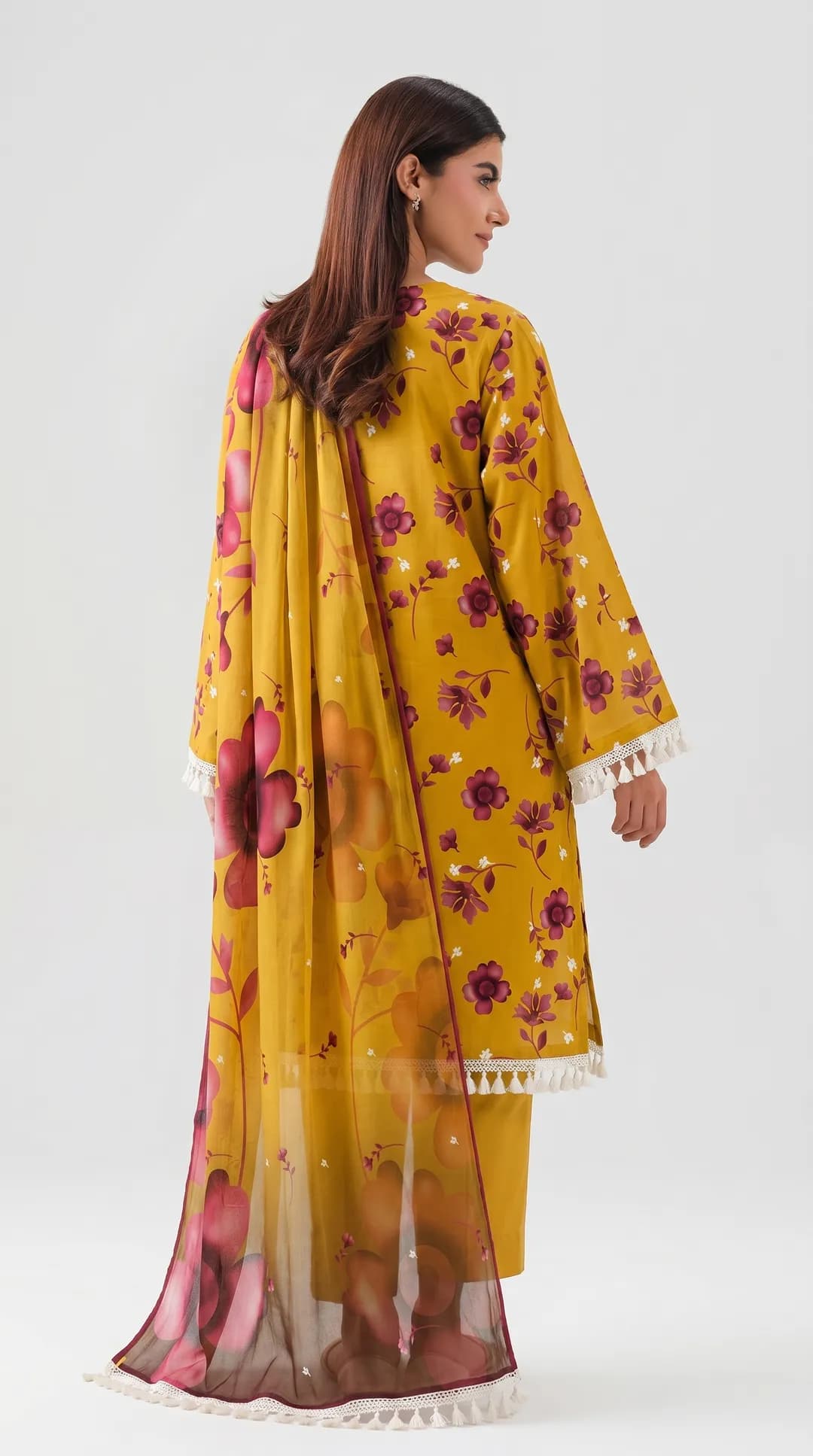 Yellow Printed 3-Piece Lawn Suit Set