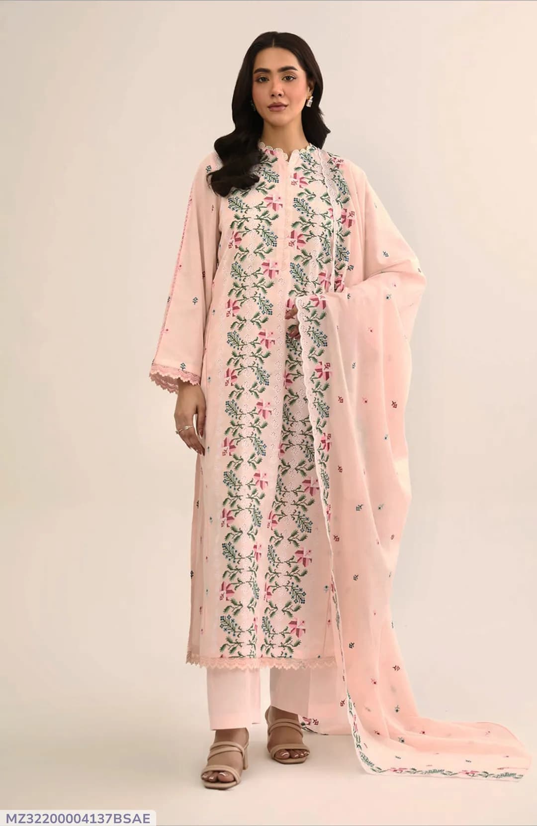 3 Pcs Women's Unstitched Plain Suit