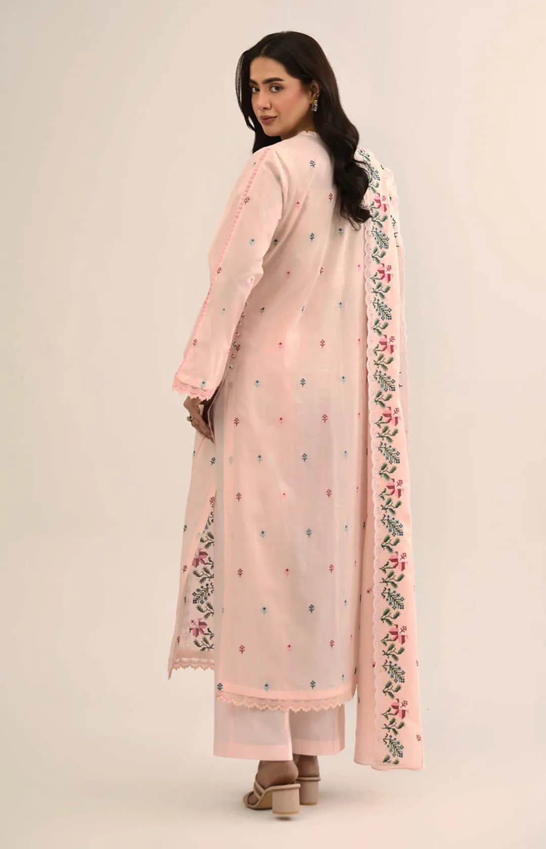 3 Pcs Women's Unstitched Plain Suit