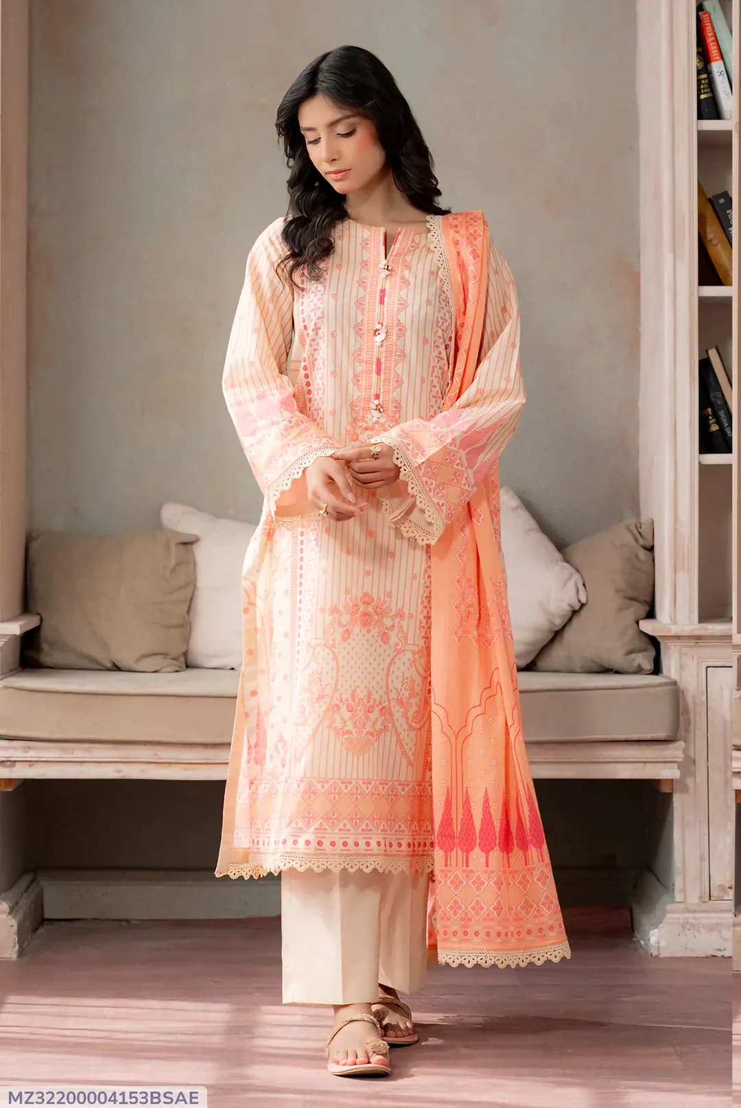 3 Pcs Women's Unstitched Printed Suit