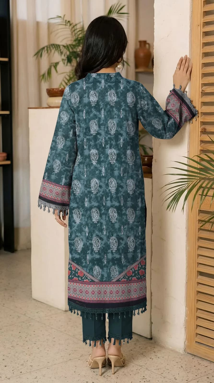 2 Pcs Women's Unstitched Embroidered Suit Shirt Fabric