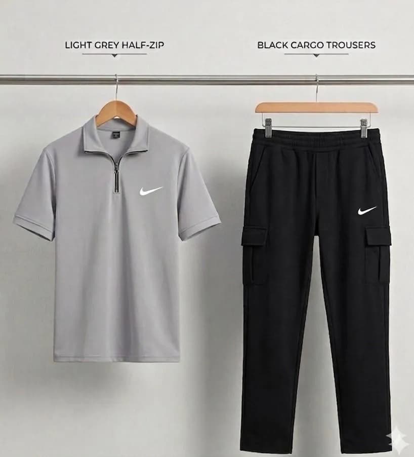 Men Grey Dri Fit Track Suit 2Pcs Medium to XL