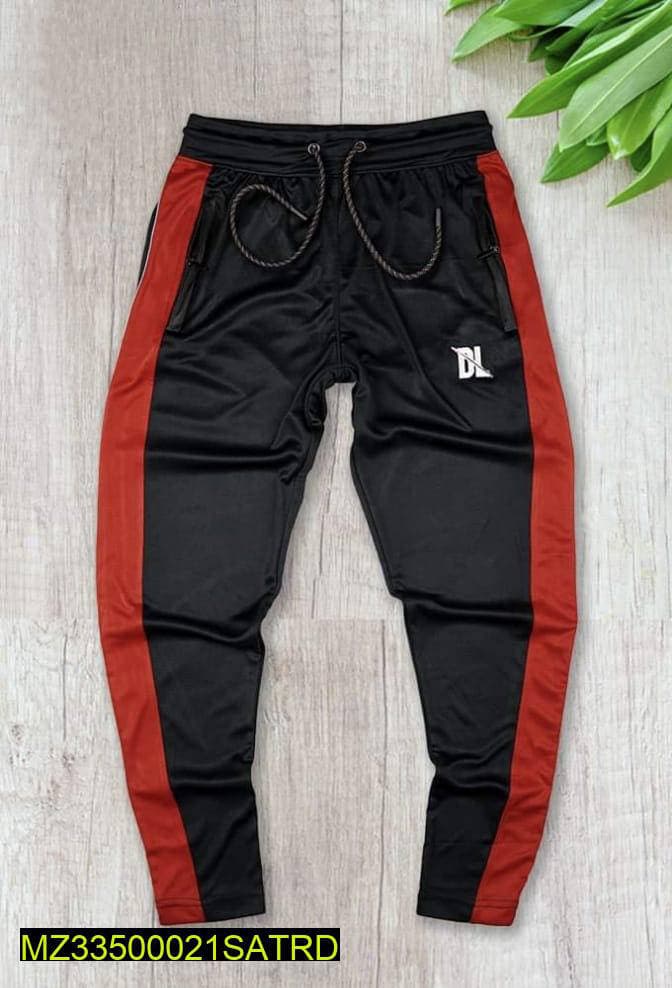 Men Slim Fit Track Suit Red Black Cotton Polyester Pakistan