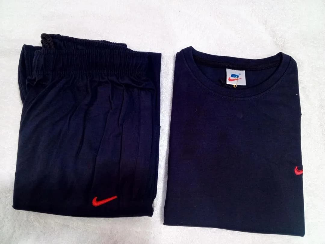 Men Navy Blue Nike Track Suit with Logo Print