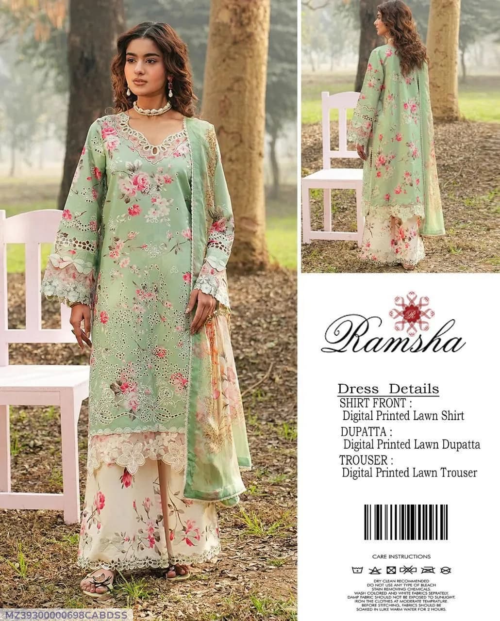 3 Pcs Women's Unstitched Digital Print Suit