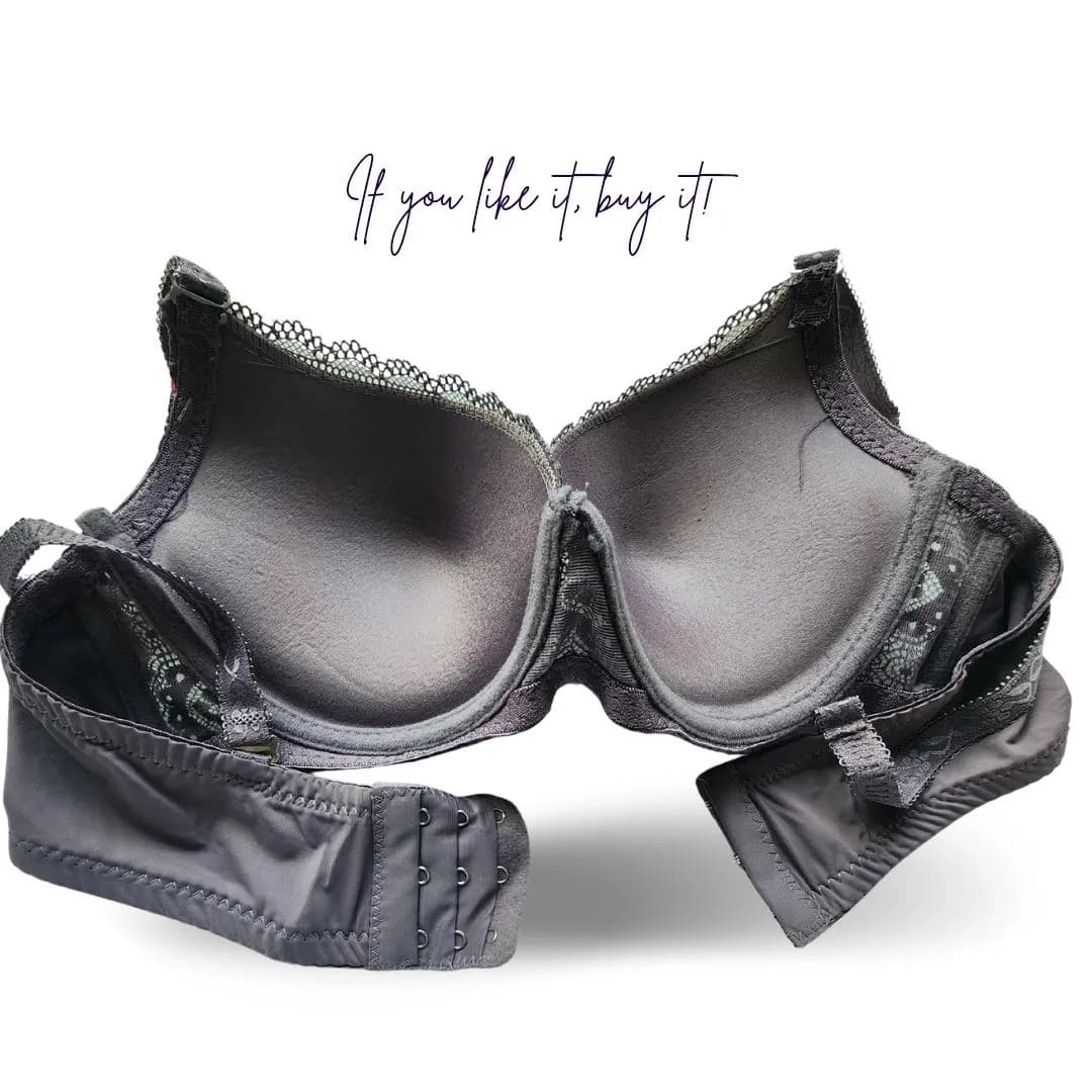 Grey Lace Pushup Bra for Women C to XL