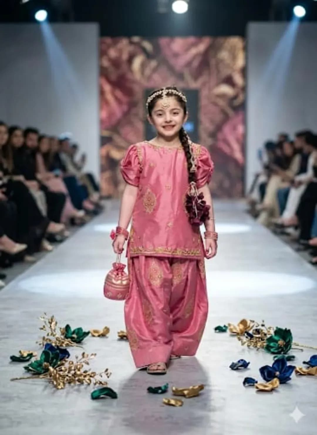 Pink Embroidered 3-Piece Lawn Suit Set for Girls 3-4Yrs Eid