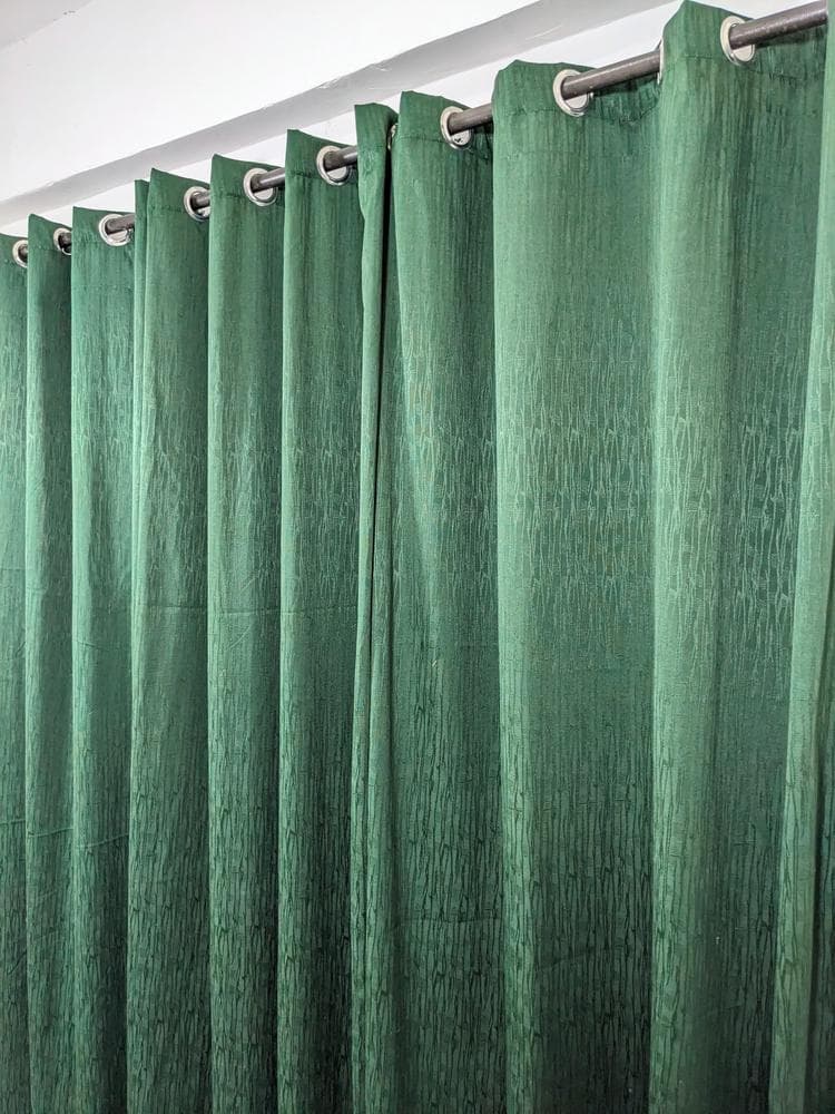 Premium Green Jacquard Curtain with Lining for Home Decor