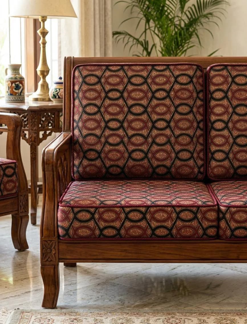 Brown Velvet Printed Sofa Cushion Covers Set of 10