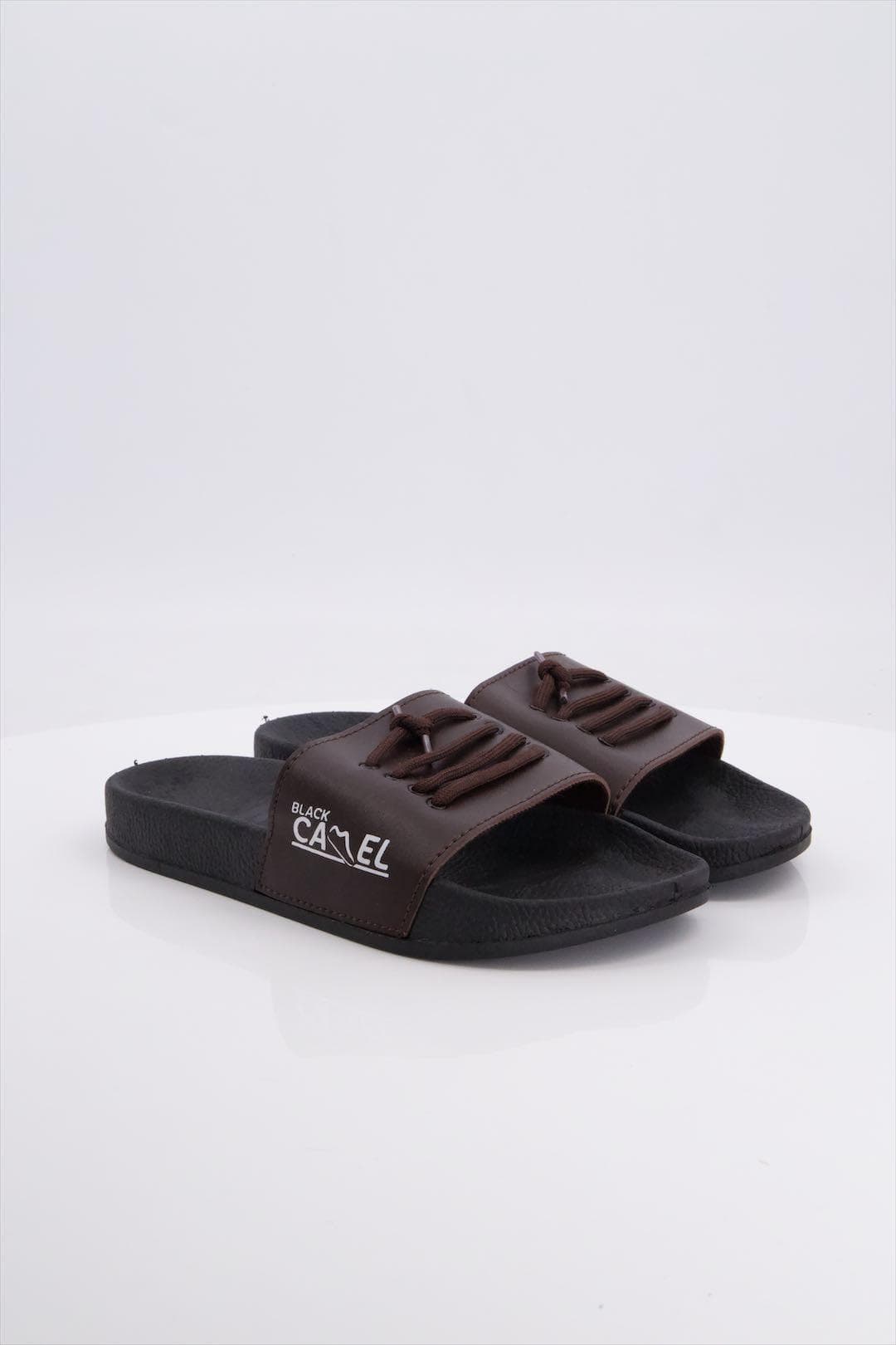 Black Camel Ribbon Slides for Women Casual Wear