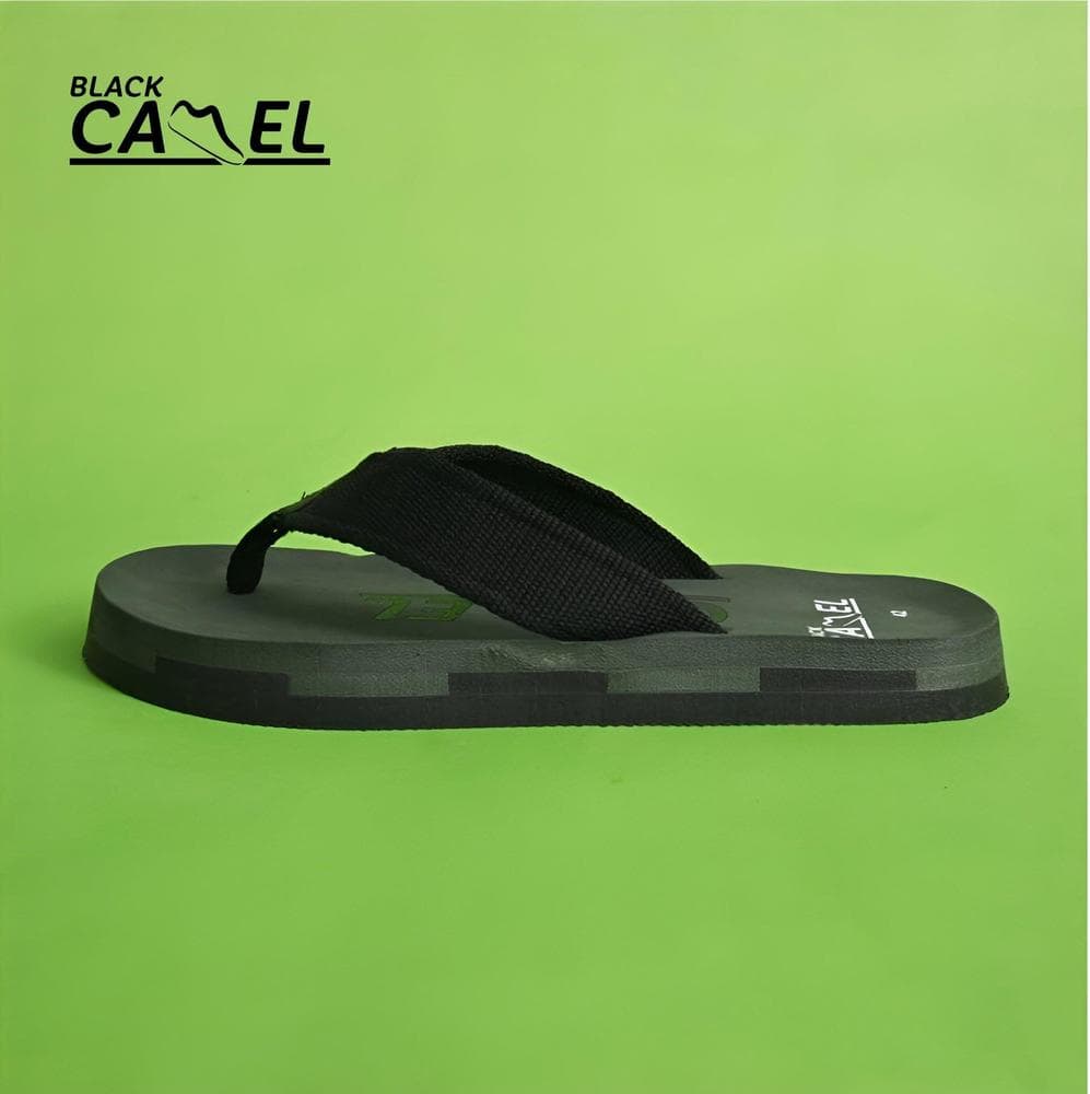 Black Camel Casual Slipper for Men PU Leather Comfortable