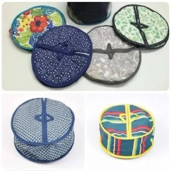 Stylish Zipper Roti Cover 25x25cm Cotton Multicolor