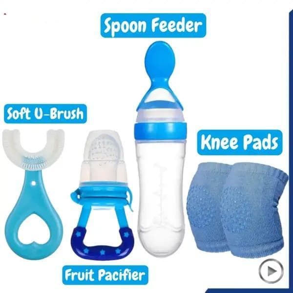 4-in-1 Baby Care Set with Knee Pads & Pacifier