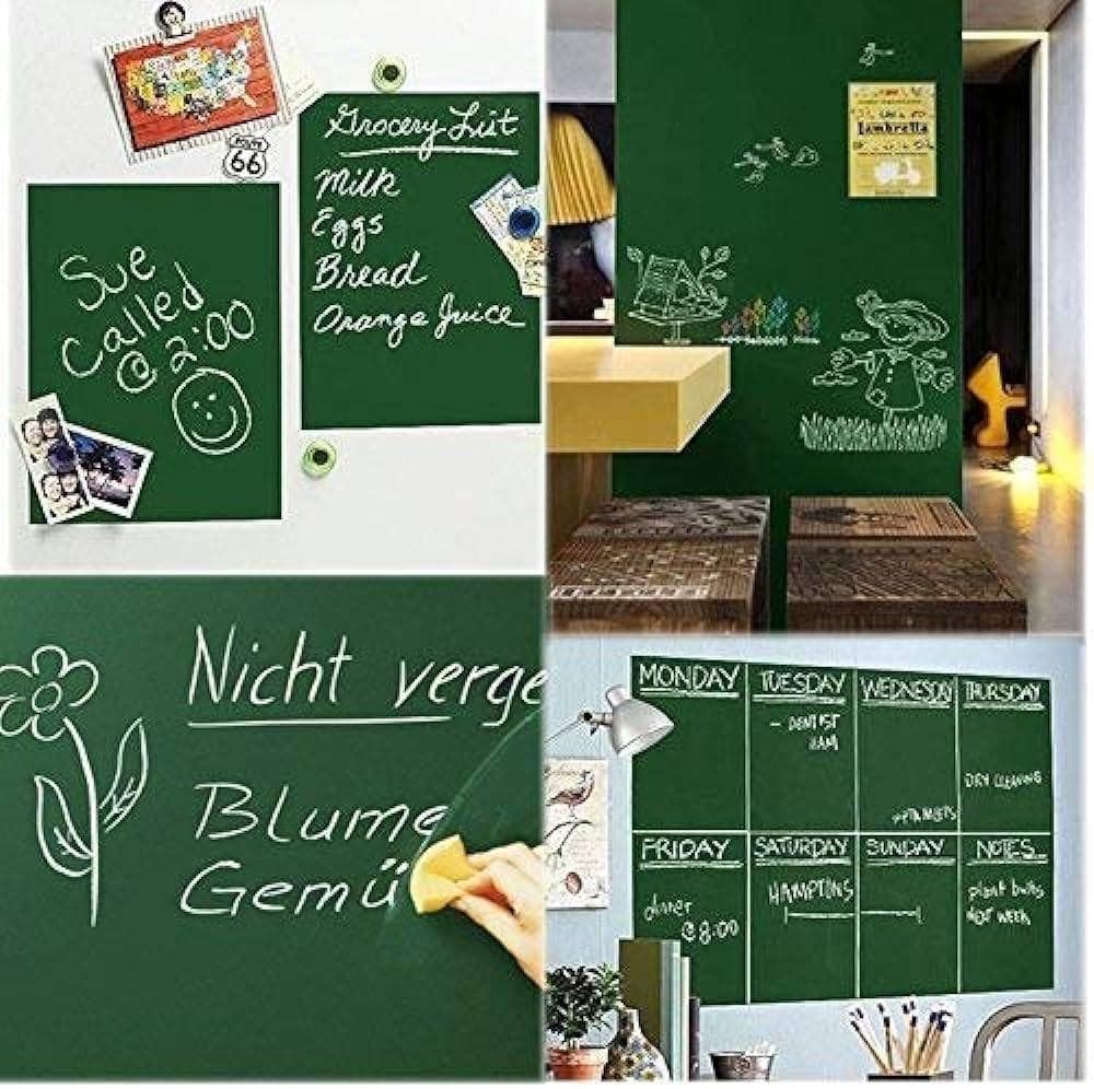 Green Chalkboard Sticker 24x60 Inch with 5 Chalks