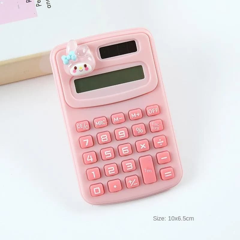 Cute Sanrio Mini Pocket Calculator Pink ABS