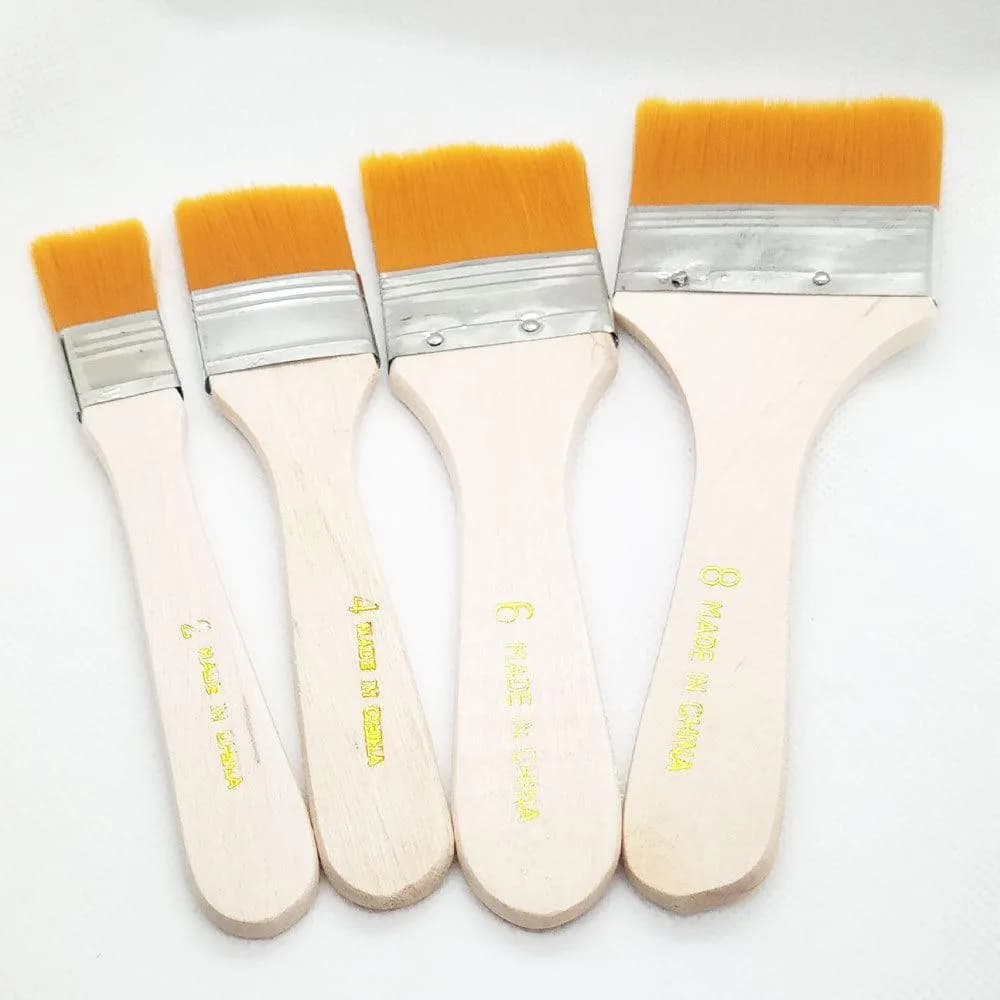 4 Pcs Soft Nylon Paint Brushes Set for Art & Craft
