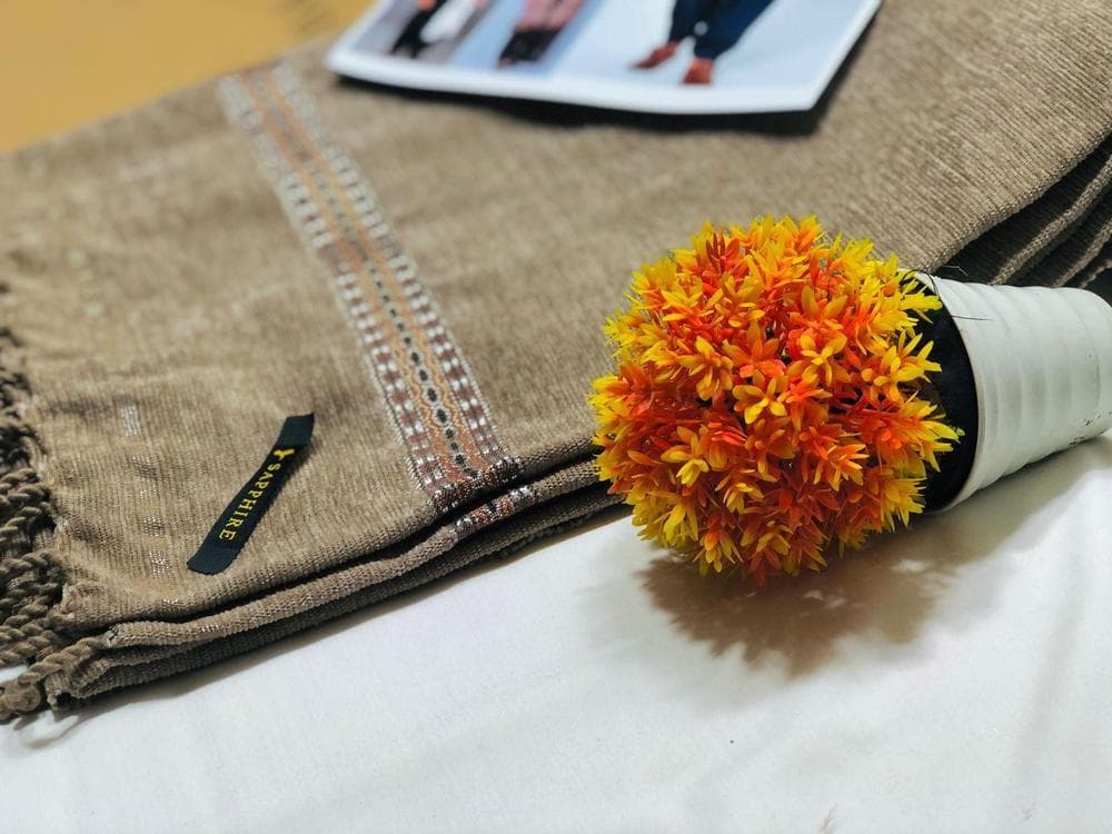 Light Brown Velvet Shawl for Men Winter Party Wear