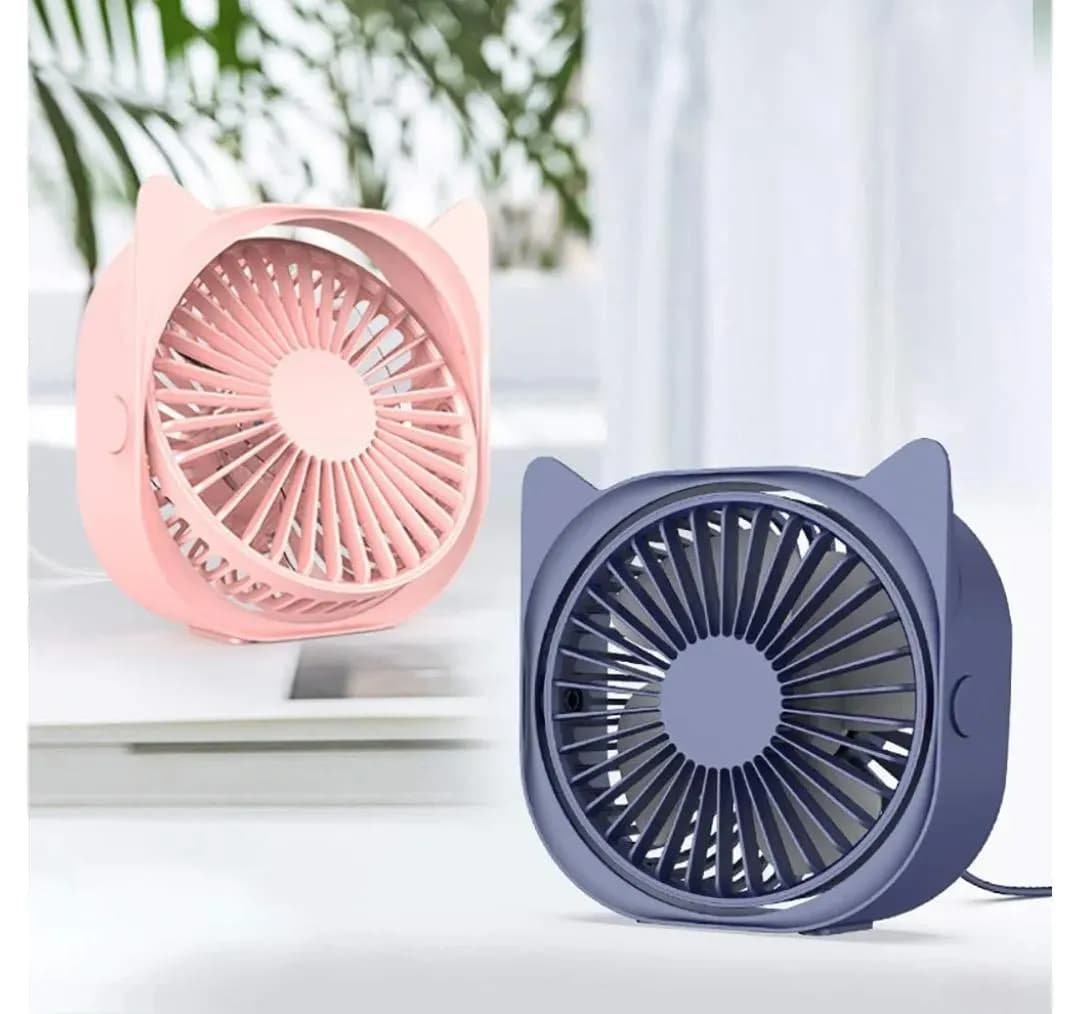 Portable Cat-Eye Desk Fan 2W Multicolor ABS