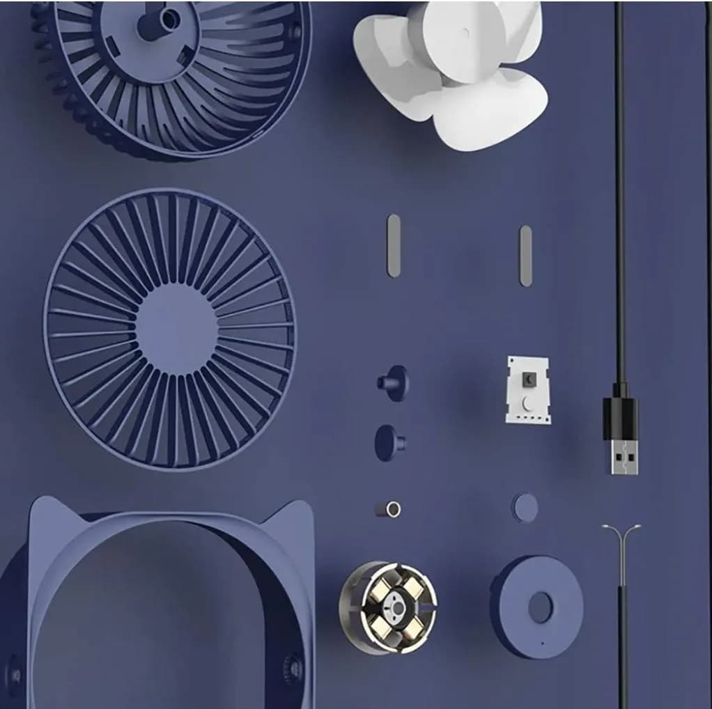 Portable Cat-Eye Desk Fan 2W Multicolor ABS